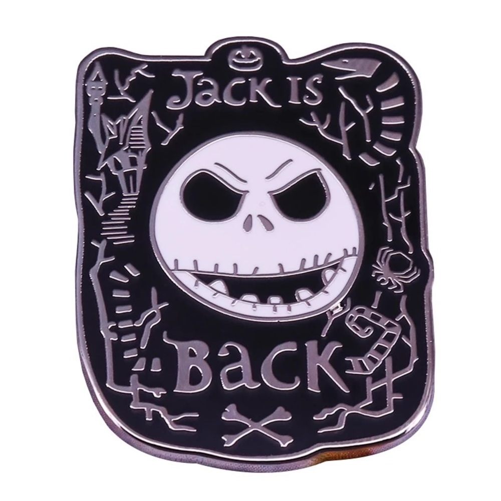 Nightmare Before Christmas Silver Enamel Pin - Picture 3 of 5